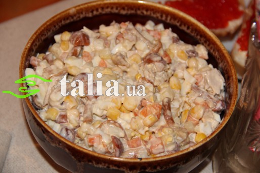 Рецепт. Новогодний салат с грибами