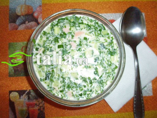 Рецепт. Окрошка на сметане с мясом Рецепт. Окрошка на сметане с мясом