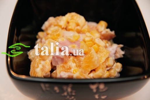 Рецепт. Салат с апельсинами и курицей