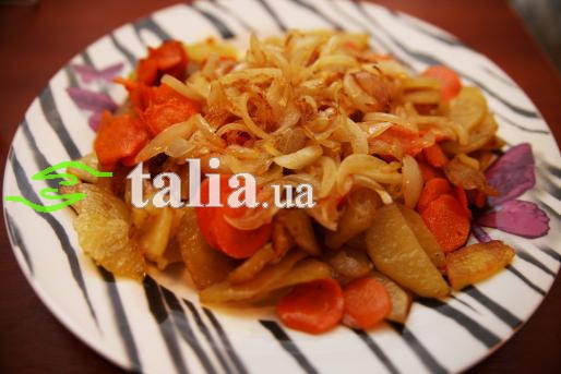 Рецепт. Жареная картошка с луком и морковкой Рецепт. Жареная картошка с луком и морковкой