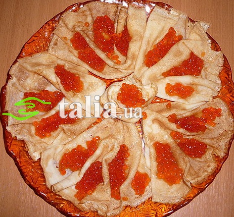 Рецепт. Блинчики с икрой закусочные