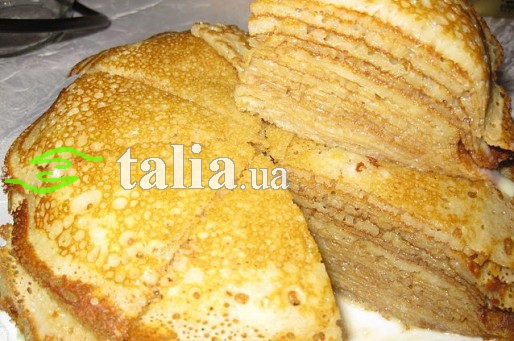 Рецепт. Блинчики со сгущенкой (блинный торт)