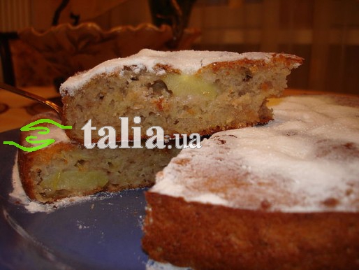 Рецепт. Постная шарлотка с яблокам и апельсином