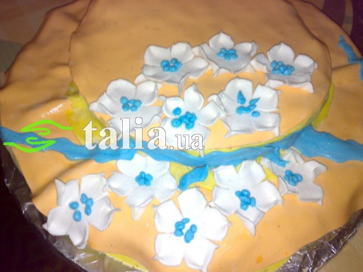 Рецепт. Торт бисквитный с украшением из мастики