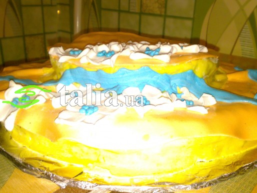Рецепт. Торт бисквитный с украшением из мастики