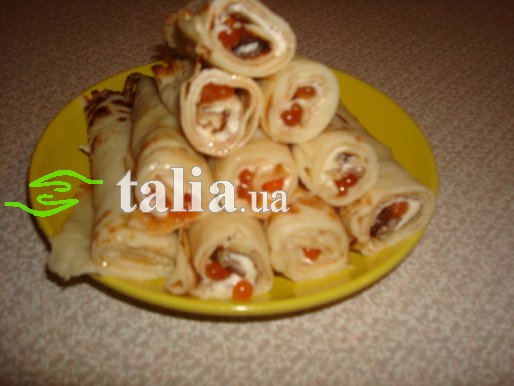 Рецепт. Блины с икрой (красной) Рецепт. Блины с икрой (красной)