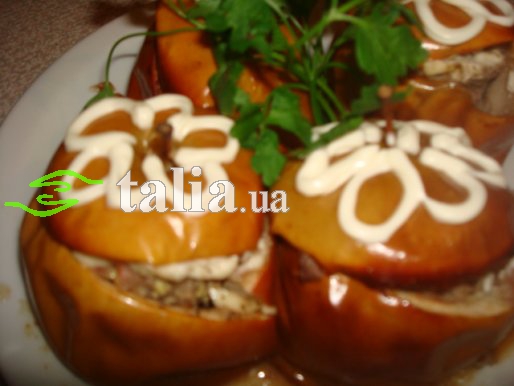Рецепт. Запеченные яблоки с мясным фаршем