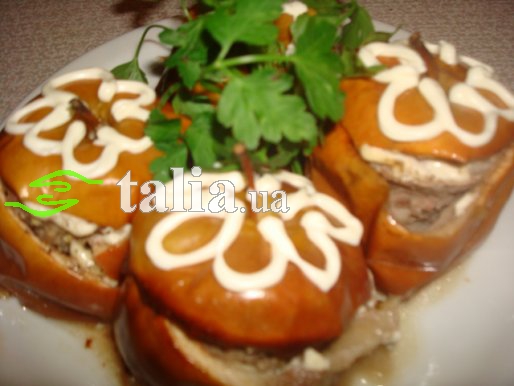 Рецепт. Запеченные яблоки с мясным фаршем