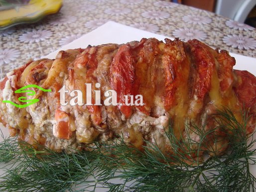 Рецепт. Телятина запеченная с помидорами и сыром Рецепт. Телятина запеченная с помидорами и сыром