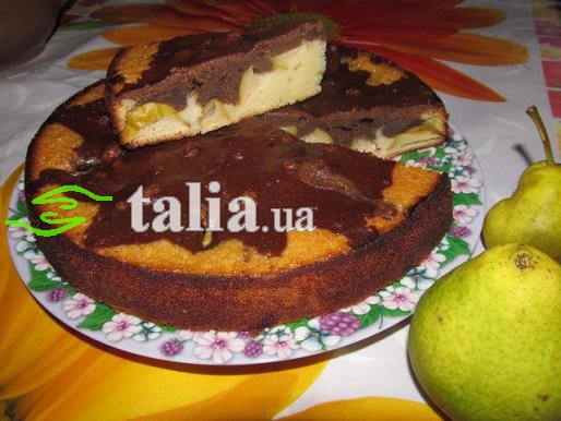 Рецепт. Пирог с грушами ''Мраморный''