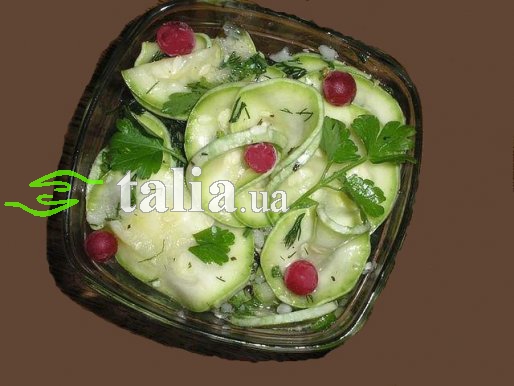 Рецепт. Салат из кабачков с зеленью