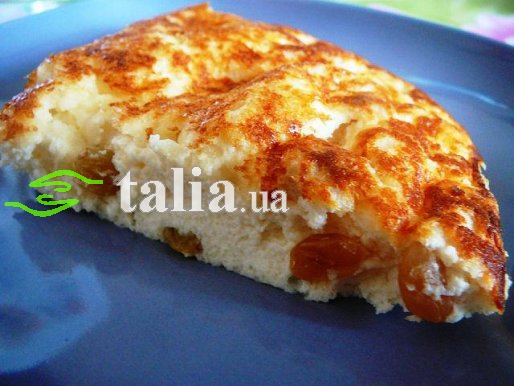 Рецепт. Творожный пудинг с изюмом