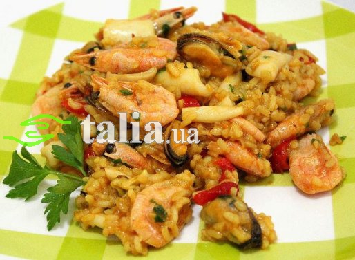 Рецепт. Ризотто с морепродуктами и болгарским перцем