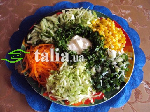 Рецепт. Салат весенний овощной ''Цветик семицветик''