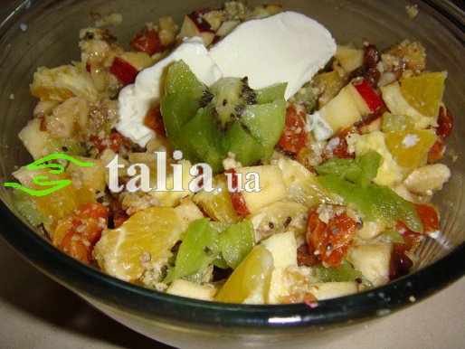 Рецепт. Фруктовый лёгкий салат