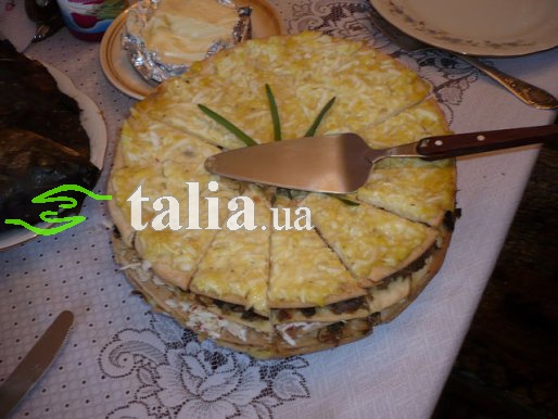 Рецепт. Торт из курицы с грибами Рецепт. Торт из курицы с грибами