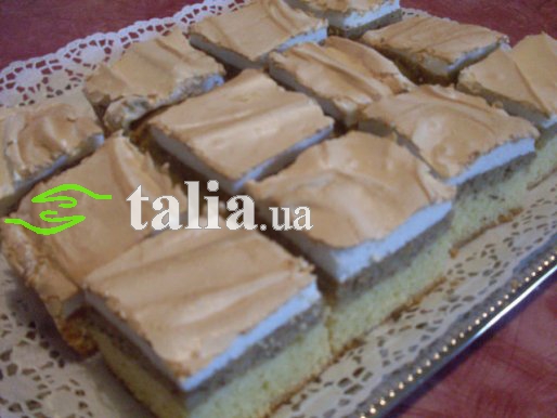 Рецепт. Бисквитное пирожное марципановое