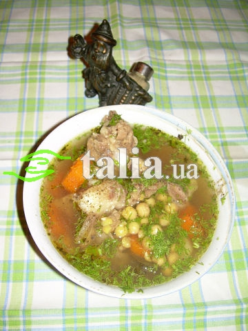 Рецепт. Шурпа из баранины с горохом нут Рецепт. Шурпа из баранины с горохом нут