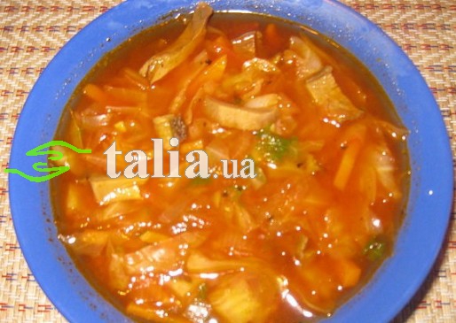 Рецепт. Борщ с грибами постный