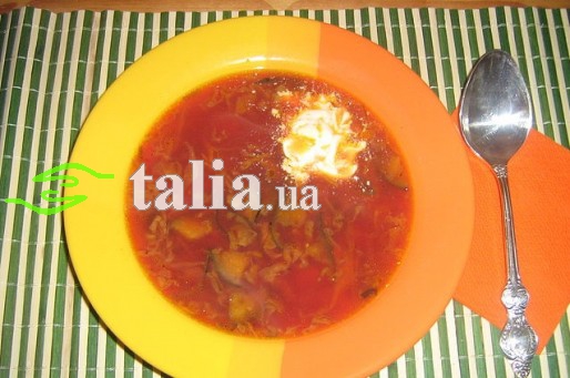 Рецепт. Борщ украинский с баклажанами
