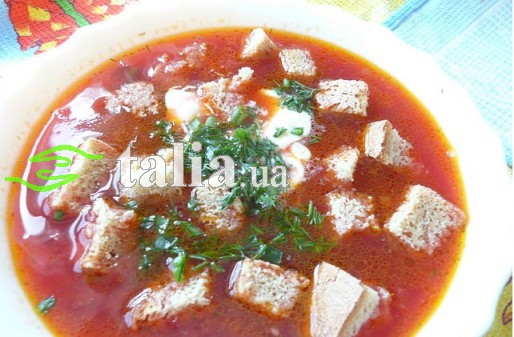 Рецепт. Борщ с сухариками