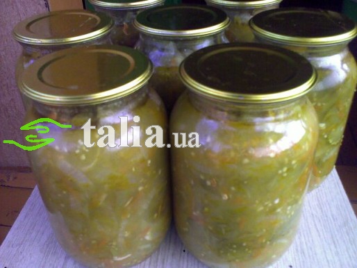 Рецепт. Салат из зеленых помидор