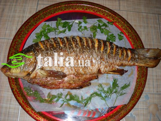 Рецепт. Запеченный карп (рыба в духовке) Рецепт. Запеченный карп (рыба в духовке)