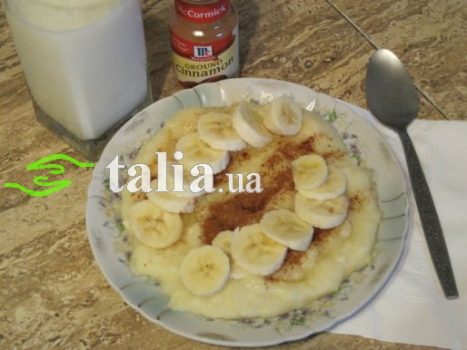 Рецепт. Манная каша с бананом