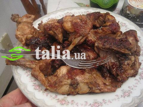 Рецепт. Кролик шпигованный салом