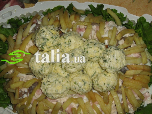 Рецепт. Салаты на пасху. Салат ''Гнездо глухаря''