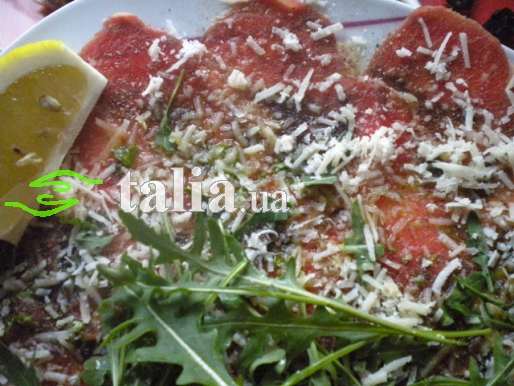 Рецепт. Карпаччо из телятины в маринаде