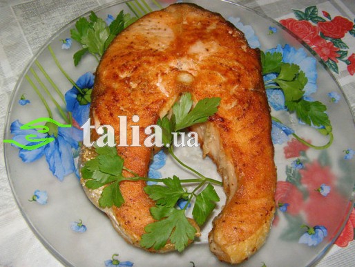 Рецепт. Стейк из семги жаренный на сковородке