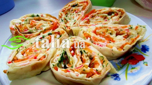 Рецепт. Начинка для лаваша (закусочные рулеты)