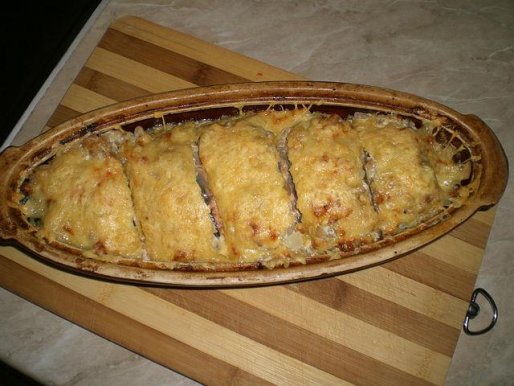 Рецепт. Рыбная запеканка с грибами