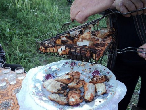 Рецепт. Шашлык из рыбы на майонезе