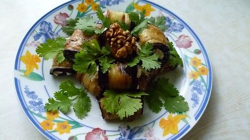 Рецепт. Баклажаны по грузински с орехами
