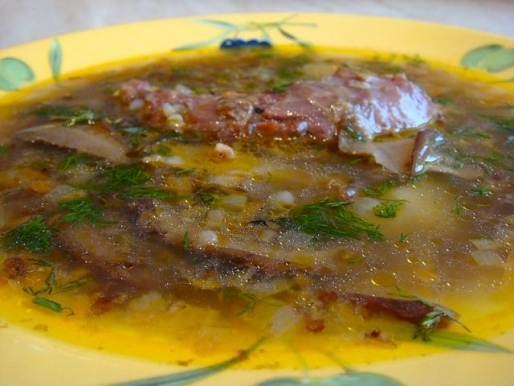 Рецепт. Суп с гречкой и шампиньонами